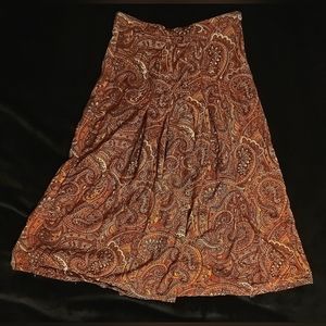 Vintage 90's Orange Paisley High Waisted Skirt